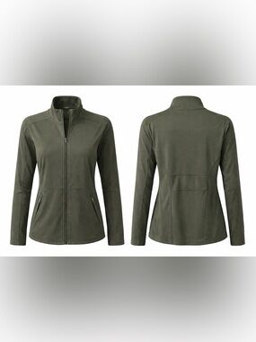 Amazon Women's Olive Utility Softshell Jacket - Full Zip